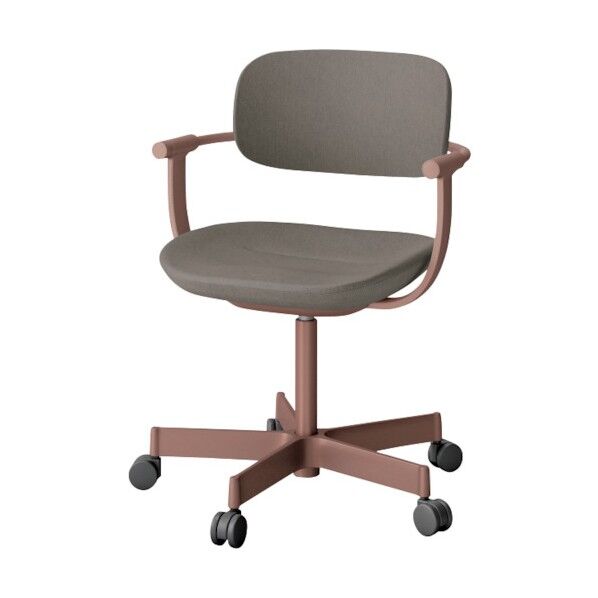 バーテブラ03チェア 5本脚タイプ フレームチェストナットブラウン.布地ダークオリーブ