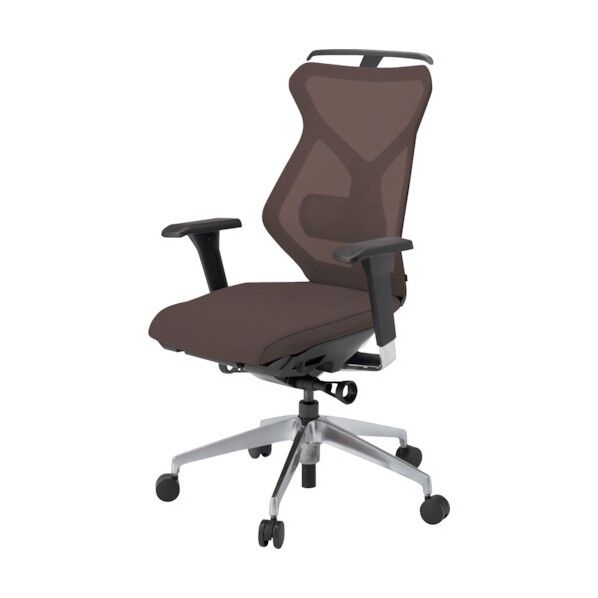 セクアチェア ハイバック ベースカラーZT アジャスタブル肘 ハンガー付 張地 チョコレートブラウン
