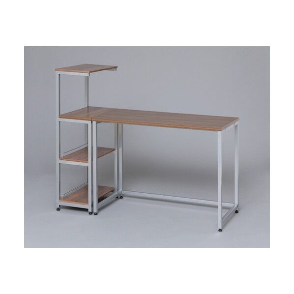 フリーデスク ラック付き ブラウン/シルバー FDK-130