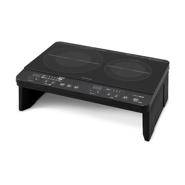 2口IHコンロ 脚付 ブラック