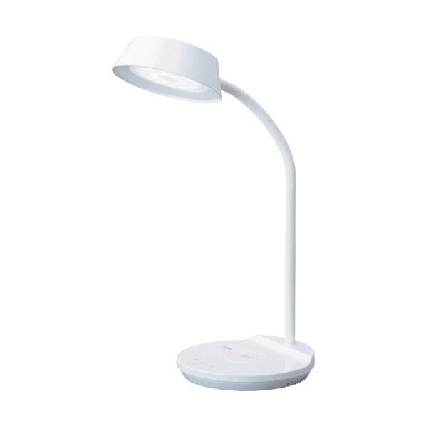 LEDデスクライトQi充電シリーズ 平置きタイプ 調光・調色 ホワイト LDL-QFDL-W 1台