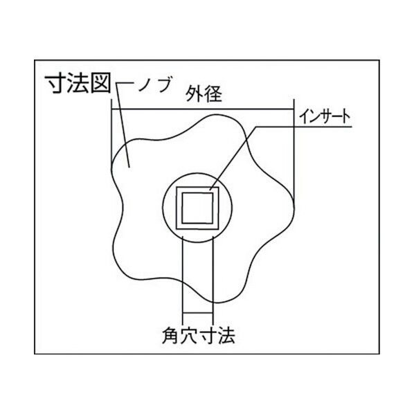 ファイブロブノブ(角穴貫通タイプ)