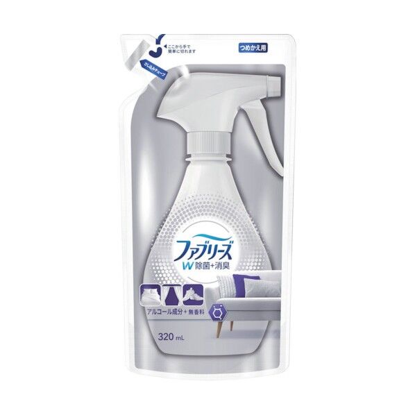 ファブリーズW除菌 無香料 アルコール成分入り つめかえ 320ML 1個