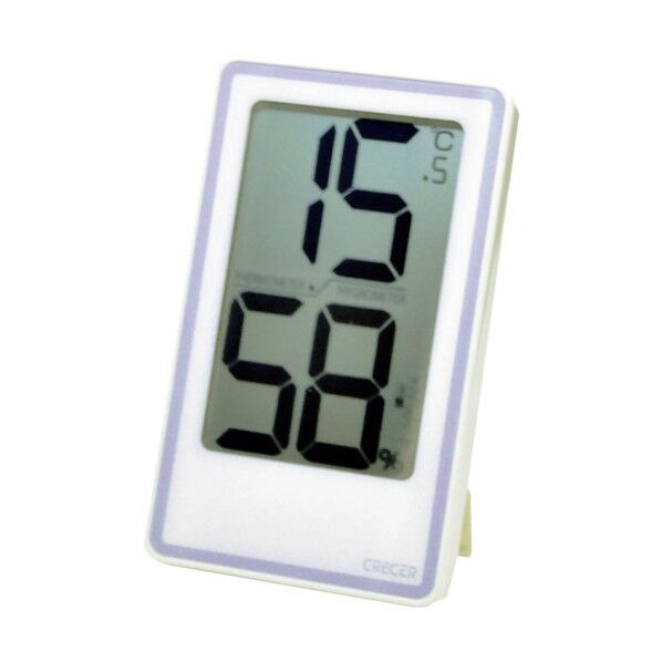 でか文字デジタル温湿度計 ホワイト 72×120×15mm CR-2000W 1点