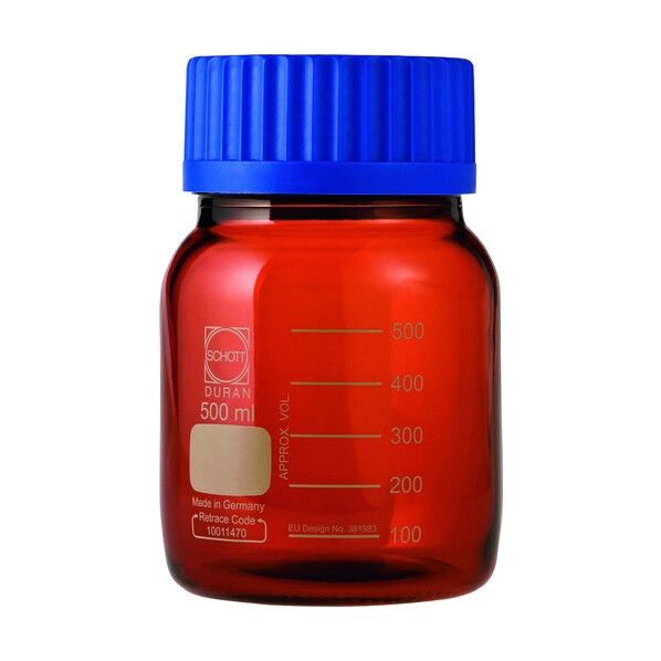 ねじ口びん 茶 青キャップ付