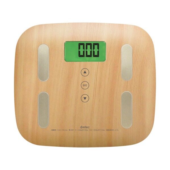 dretec 体重計 デジタル 体組成計 ヘルスメーター 木目調 ナチュラルウッド 約幅29×奥行25.4×高さ3.7cm BS-244 1