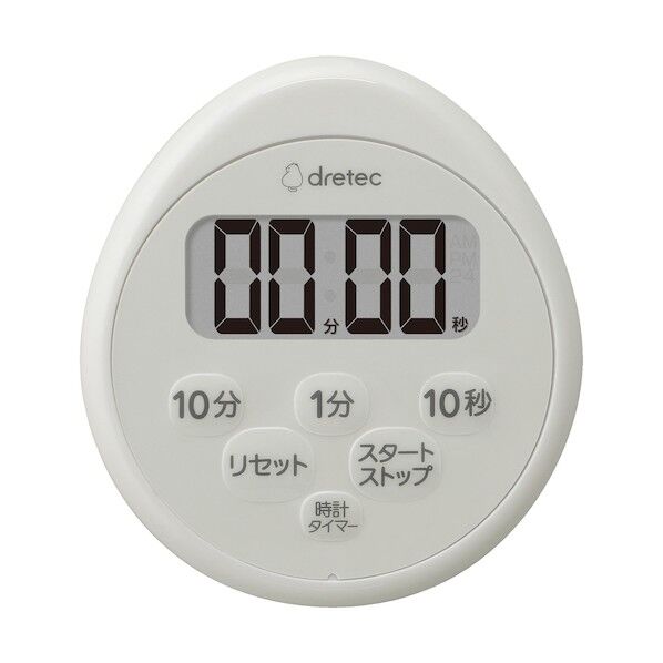 時計付防水タイマー(99分50秒計) ライトグレー ライトグレー T-611LG 1個