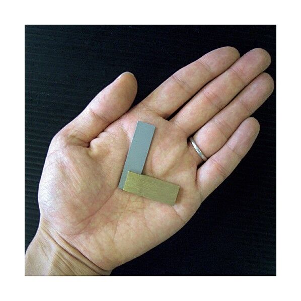 精密真鍮スコヤ シルバー 本体・45mm×12mm×厚み1.5mm/台部・35mm×12mm×厚み6mm B-45 1つ