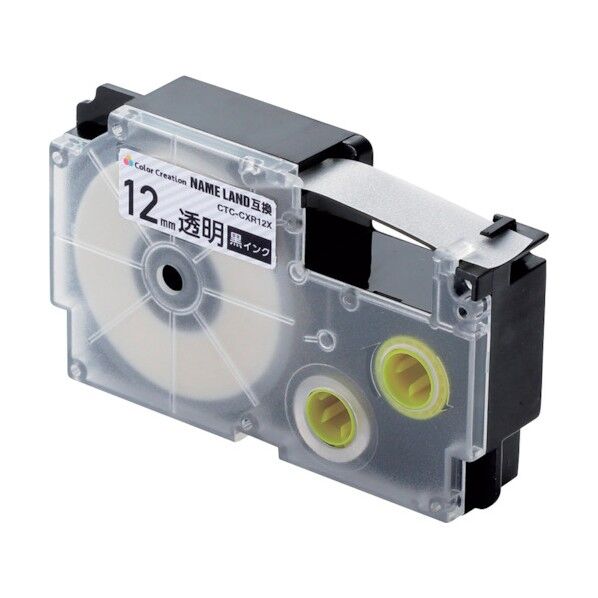 ネームランド用互換テープ 透明 黒文字 12mm幅