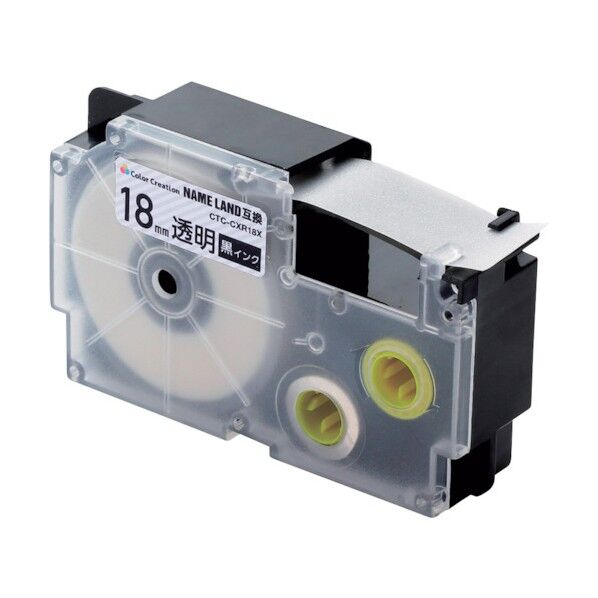 ネームランド用互換テープ 透明 黒文字 18mm幅