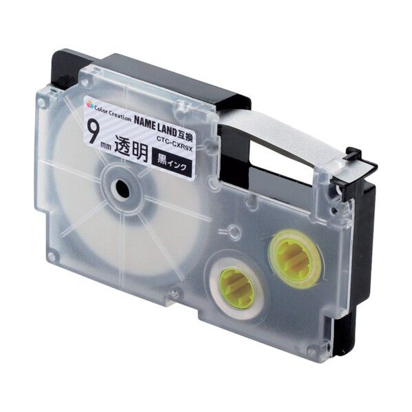 ネームランド用互換テープ 透明 黒文字 9mm幅