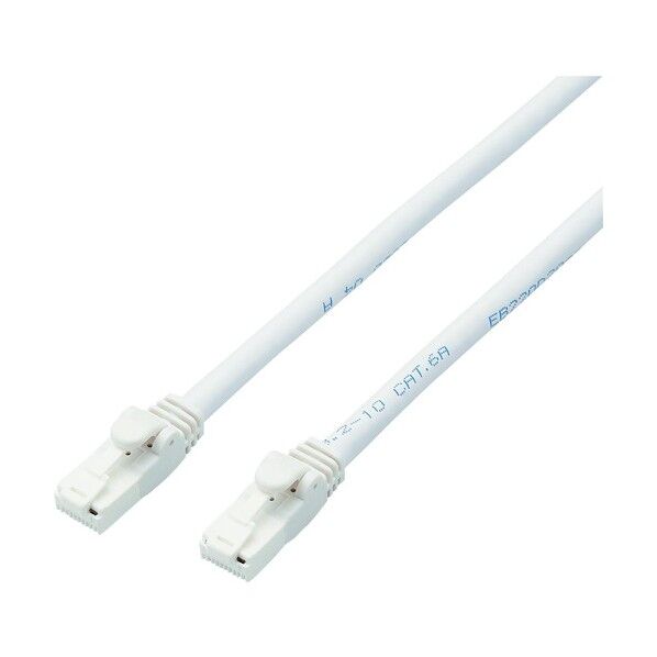 【法人専用品】LANケーブル CAT6A対応 EU RoHS指令準拠 爪折れ防止 簡易パッケージ仕様 ヨリ線 ホワイト 1m LD-GPAT/WH1/RS 1点