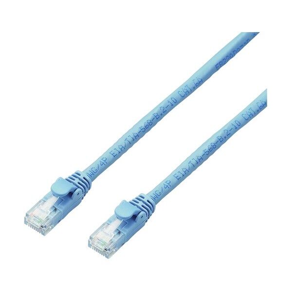 【法人専用品】LANケーブル CAT6A対応 EU RoHS指令準拠 ツメ折れ防止カバー 簡易パッケージ仕様 100m 単線 ブルー LD-GPAT/BU100RS 1点