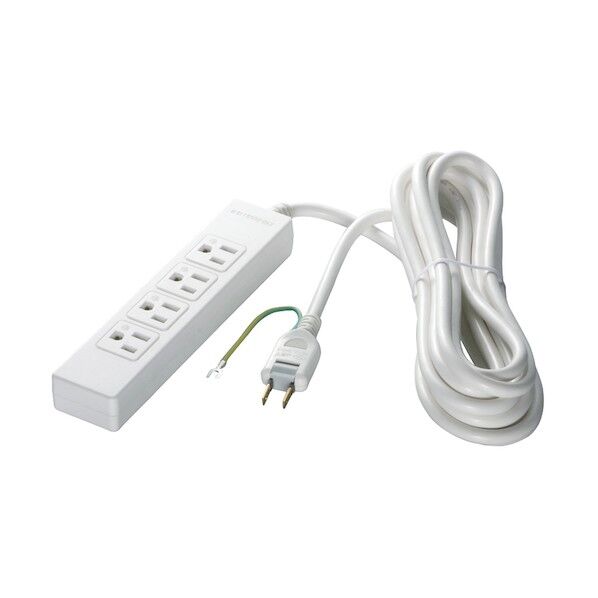 バッファロー 3ピン式電源タップ 4個口タイプ マグネット付 2m ホワイト BSTAPMG3420WH 1点...