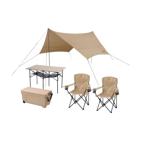 キャンプ用品 5点セット 2人用 ハイタイプ ベージュ C5S-2H 1セット