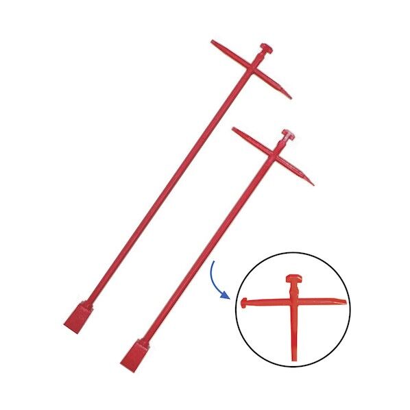 【地下式消火栓(開閉)用】MHキーハンドル(日の出式) レッド 1,050mm×4cm角 09KA105SS 1本