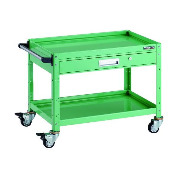 ツールワゴン バーディワゴン 750X500 引出付 ウレタン車輪 ヤンググリーン BDW-672VU-YG 1点