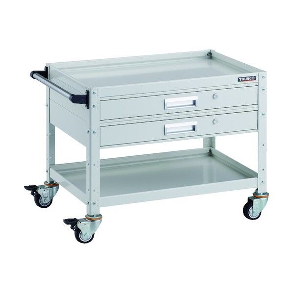 バーディワゴン 750×500 引出2段付 ウレタン車輪 ホワイト BDW-672V2U-W 1点