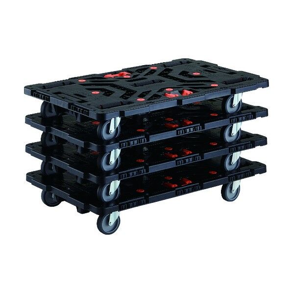 まとめ買い 連結式樹脂製平台車 ビートル 900X600 自在5輪 とめたろう付 4台セット BT900J5-E100T-M4 4点