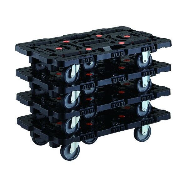 光 まとめ買い 連結式樹脂製平台車 ビートル 700X450 自在3輪 4台セット BT700J3-E100-M4 4点...