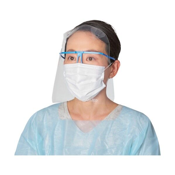 ハクゾウファインガード フェイスシールドセット ARタイプ(フレームブルー1本・シールド5枚)