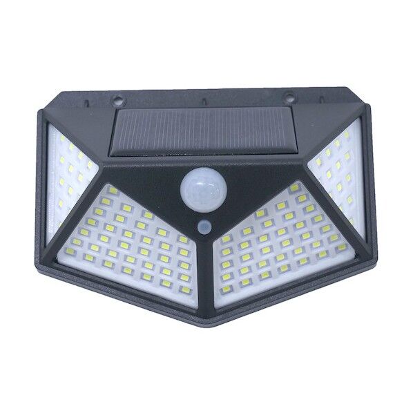 ヒロコーポレーション 100LEDソーラー充電センサーライト 135×99×55mm HCDL-100SLD-LED 1個