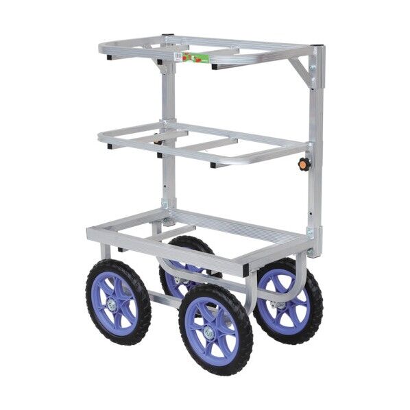 愛菜号運搬車いちご収穫用ワゴン3段タイプ(2段に変更可)アルミ製ハウスカー収穫台車 SW-312 1点