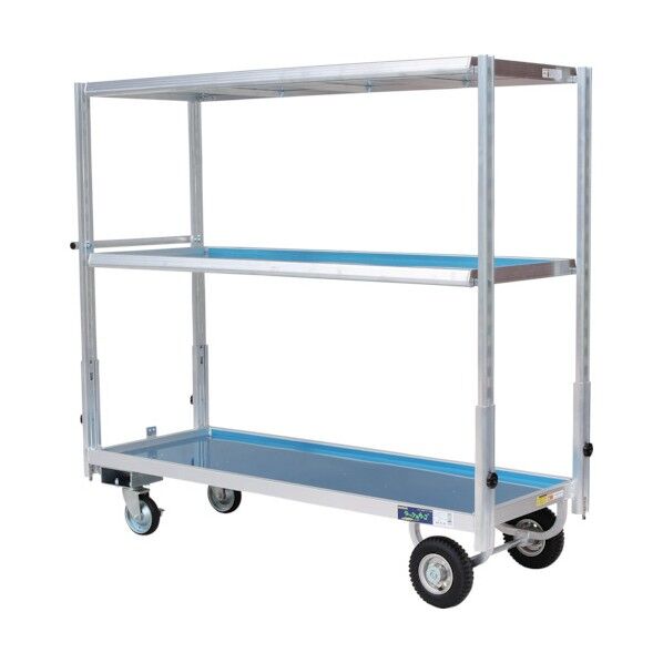 ラックスカーゴアルミ製フラコン台車(2輪エアー入りタイヤ2輪キャスター)