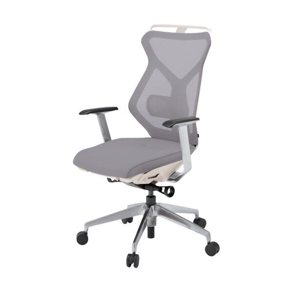セクアチェア ハイバック ベースカラーZW T型肘 ハンガー付 張地 ライトグレー