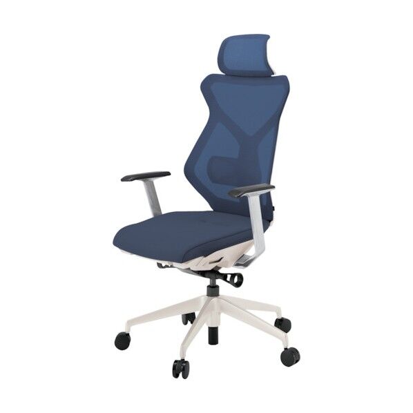 セクアチェア エクストラハイバック ベースカラーWW T型肘 張地 ネイビーブルー KG-355JV1-WWB2 1点