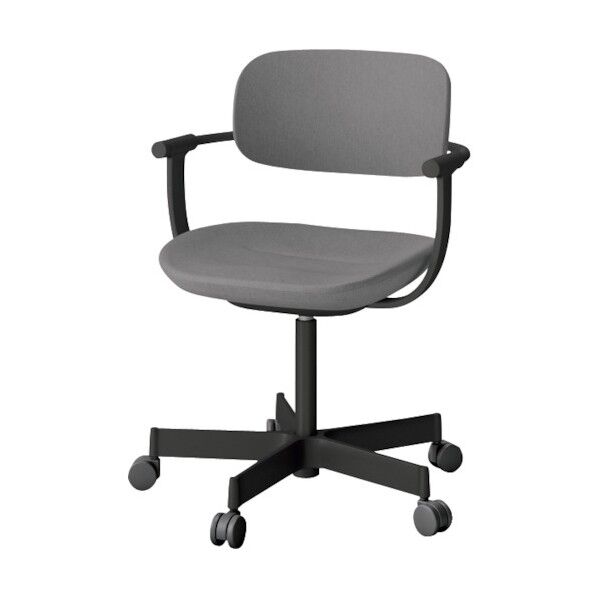 バーテブラ03チェア 5本脚タイプ フレームブラック.布地グレー