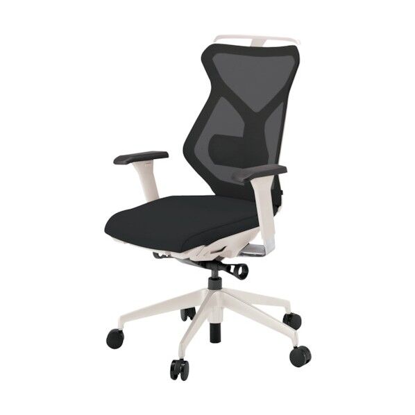 セクアチェア ハイバック ベースカラーWW アジャスタブル肘 ハンガー付 張地 ブラック KG-367JVH1-WWT1 1点