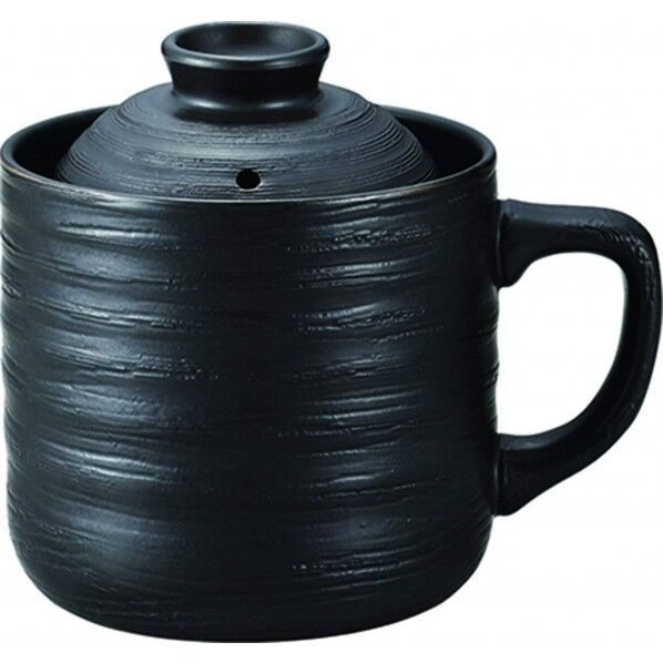 電子レンジ専用 炊飯陶器 楽炊御膳 14.5×11×13.3cm 黒 T-01B 1個