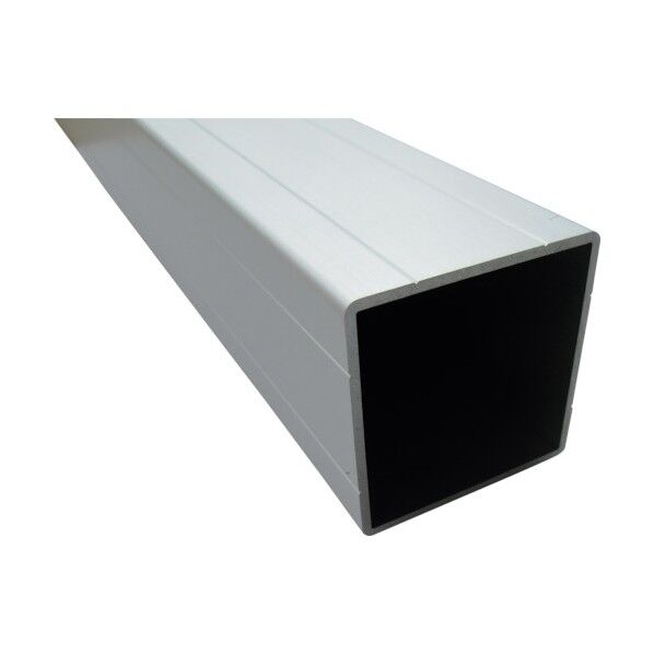 アルミ角パイプ角R2付V溝2本付40X40X1.5シルバクリア無4m