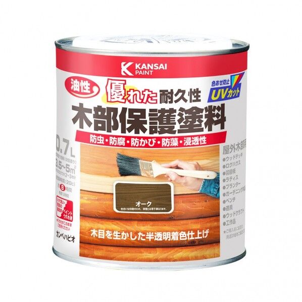 油性木部保護塗料 (木目を生かした半透明着色仕上げ)