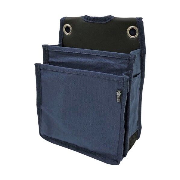 極匠 帆布製小型腰袋(2段) ベルト生地補強仕様 ネイビー CB-203NB 1点