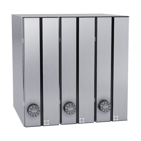 集合郵便受 ポステック 前入れ前出し 大型・縦型・静音ダイヤル錠・屋内仕様・3戸分 シルバー CSP131T3D 1点