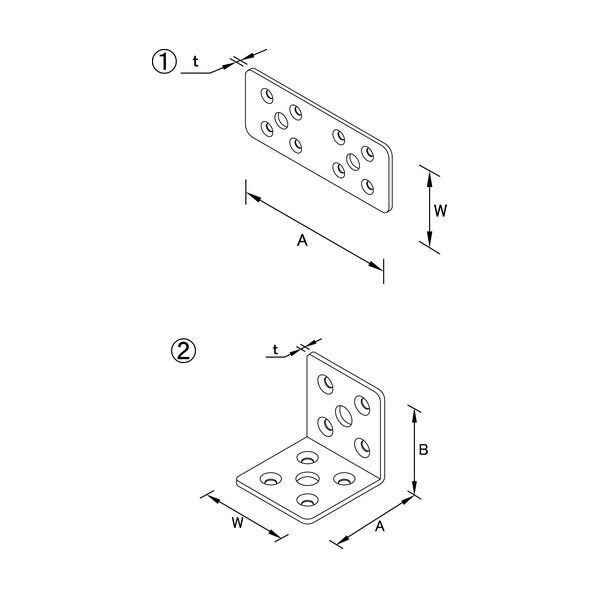 マルチ金物L型ブラック2.3×60×65×65
