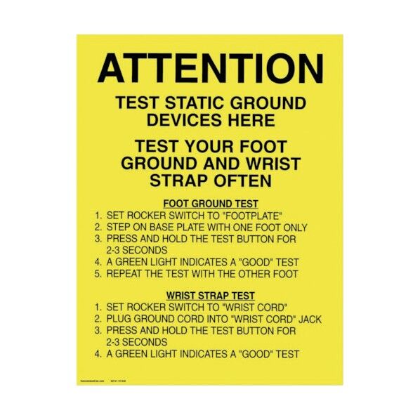 DESCO ポスター 足/手首接地チェッカー (5枚入) 432mmX559mm 06741 5枚