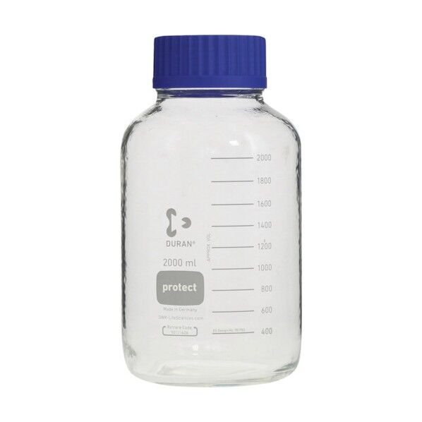 ねじ口びん 広口 セーフティコート 青キャップ付