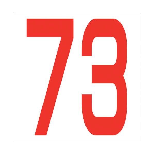 カッティングステッカー 数字73 文字高100mm 赤 6300005874 1点