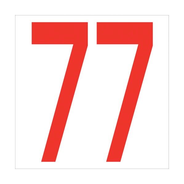 カッティングステッカー 数字77 文字高100mm 赤 6300005878 1点