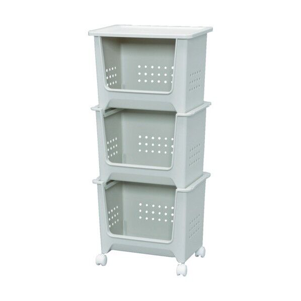 スタックバスケット オフホワイト 432 x 323 x 475 mm SB-003 1点