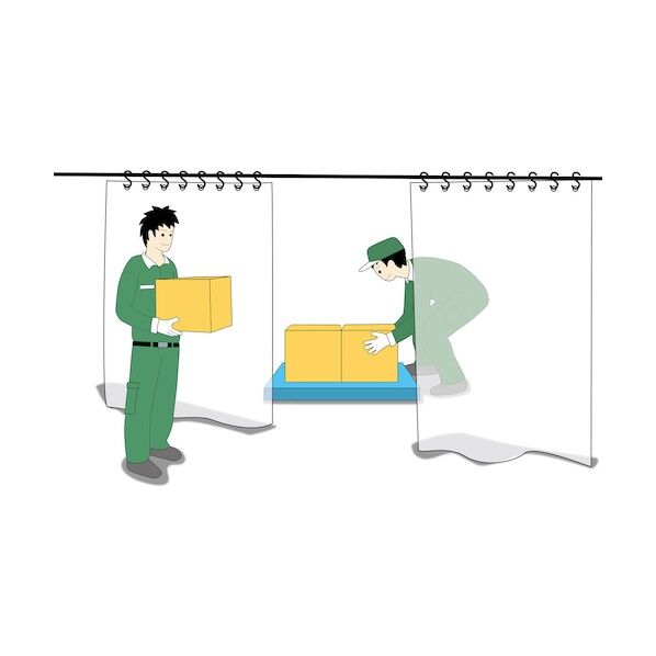 抗ウイルス.抗菌防炎透明シート レールタイプ(1×1.8m) 1000×1800×0.2mm 51689 1個