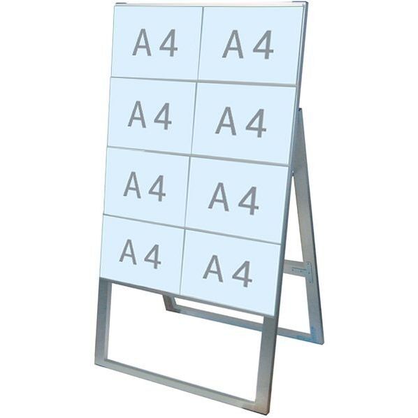 カードケーススタンド看板 2列タイプ シルバー 660×480×1180mm CCSKA4Y8KH 1点