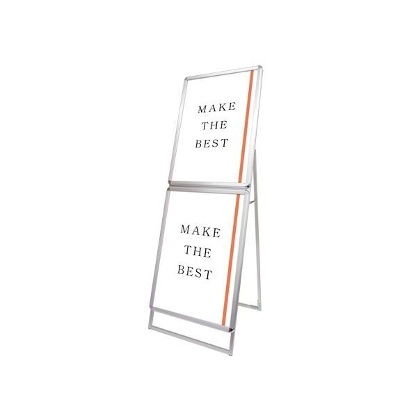 ポスターグリップスタンド看板コンビ(屋内用) B2B2片面シルバー