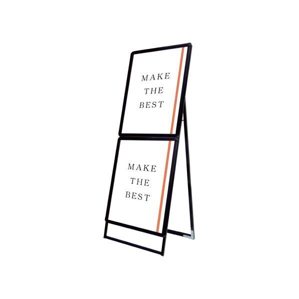 ポスターグリップスタンド看板コンビ(屋外用) A1A1片面ブラック