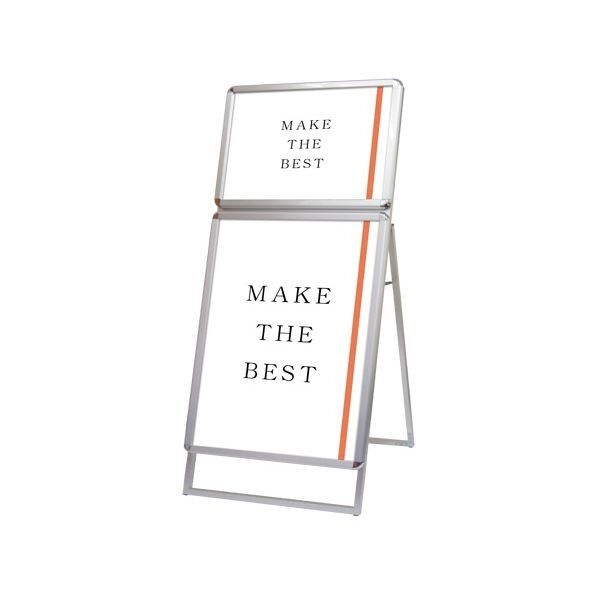 ポスターグリップスタンド看板コンビ(屋外用) B2B1片面シルバー