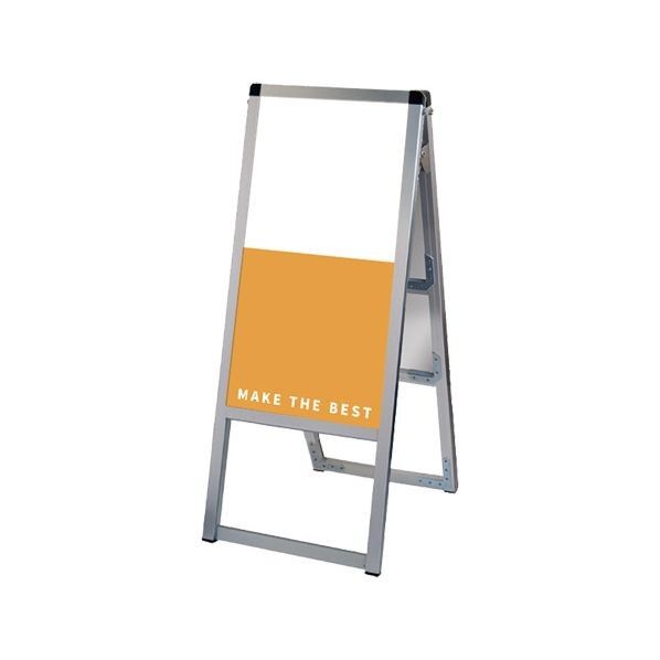 バリウススタンド看板 アルミ複合板タイプ 300×600両面 シルバー 336×415×790mm VASKAP300X600R 1点