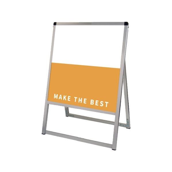 バリウススタンド看板 アルミ複合板タイプ 450×450片面 シルバー 486×270×695mm VASKAP450X450K 1点